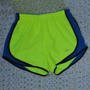 Nike Tempo Shorts Volt Yellow Blue Black Small